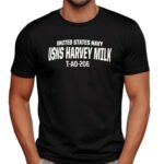 Matt Bomer Wearing United States Navy UNS Harvey Milk T Shirt