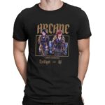 Arcane Caitlyn and Vi Piltover Enforcers Dark Wash T-Shirt