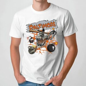 Baltimore Orioles Skeleton Baseball Vintage T Shirt