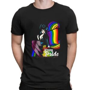 Elvira Mistress of the Dark happy pride rainbow t shirt