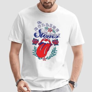 The Rolling Stones Tongue and Flowers T Shirt