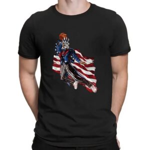 Uncle Sam MJ Basketball Dunk Flag T Shirt
