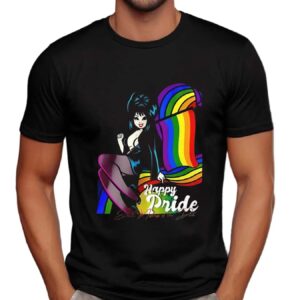 Elvira Mistress of the Dark happy pride rainbow t shirt