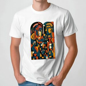 Abstract faces montage t shirt