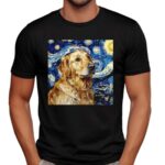 Golden Retriever Starry Night Van Gogh T Shirt