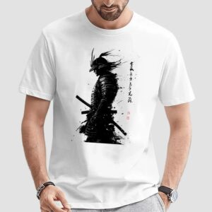 Japanese Samurai Warrior Manga Anime Ink Graphic T Shirt