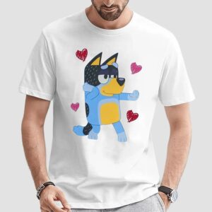 Bluey Bandit Heart Love Cartoon T Shirt