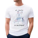 At Home On The Internet Laptop And Wine Meme T Shirt