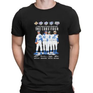 Andy Pettitte Mariano Rivera Derek Jeter And Jorge Posada New York Yankees 5 Times World Series Champions The Core Four Signatures Team T Shirt