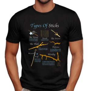 Types Of Sticks The Wand Stash The Sword The Nude Defense Wizard Staff Wonky T Shirt