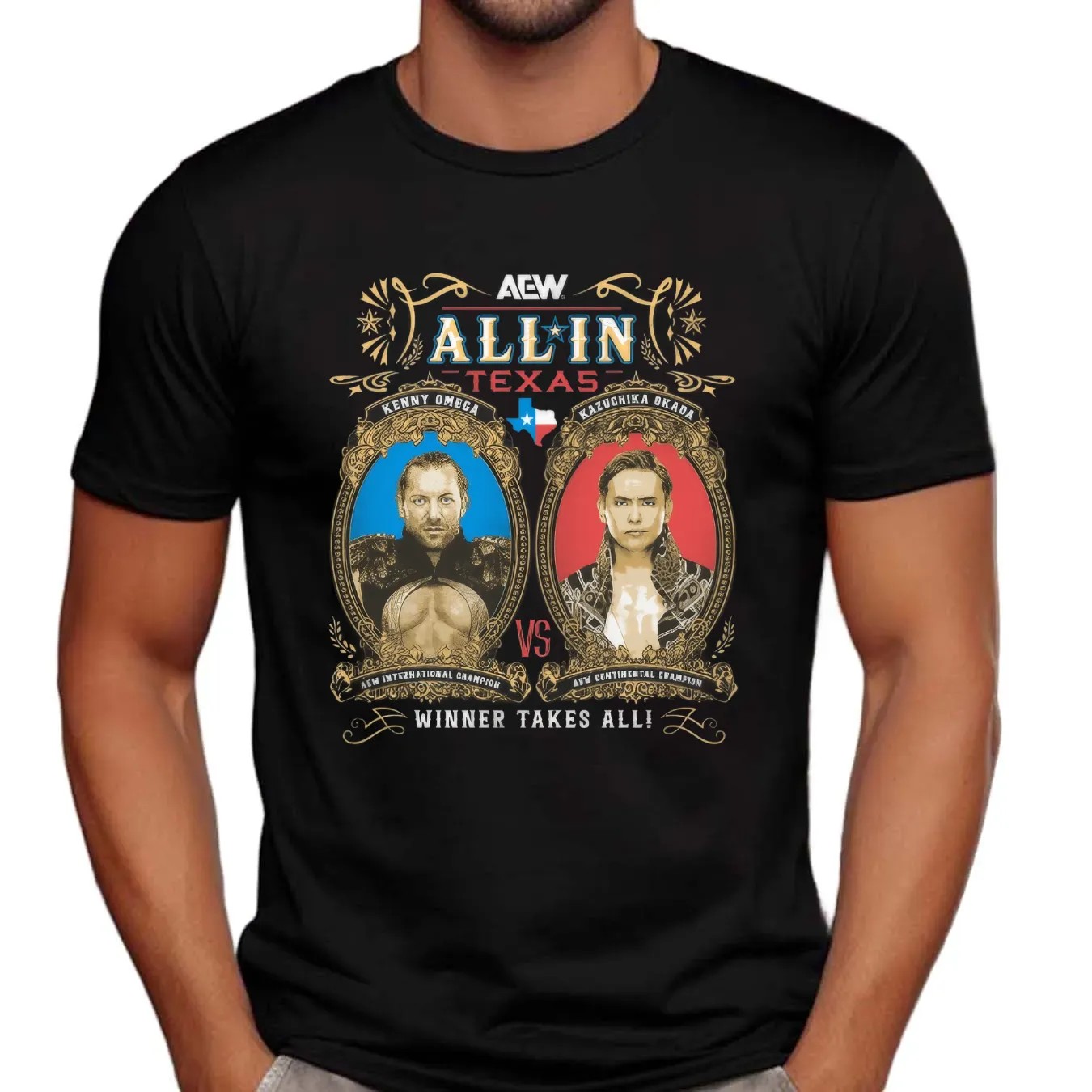 AEW All In Texas 2025 Matchup Kenny Omega Vs Kazuchika Okada Winner Take All T Shirt