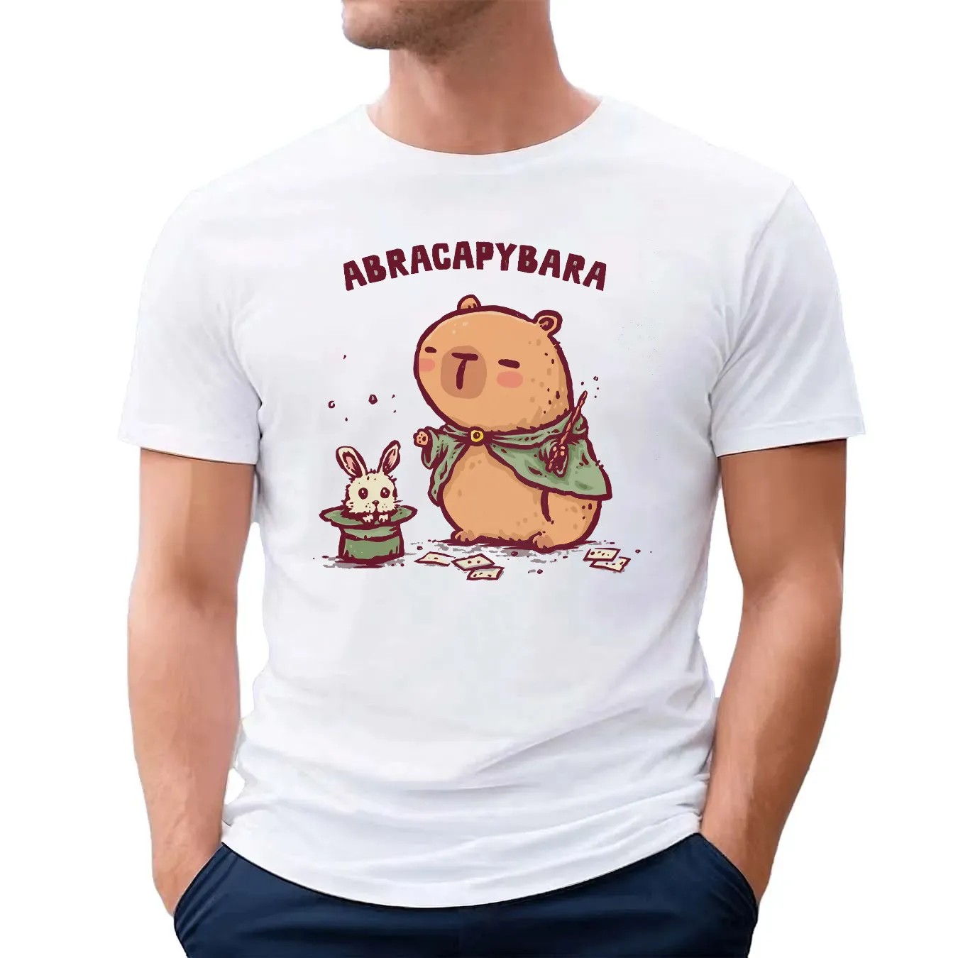 Abracapybara Capybara Magician Pulling A Rabbit Out Of A Hat T Shirt