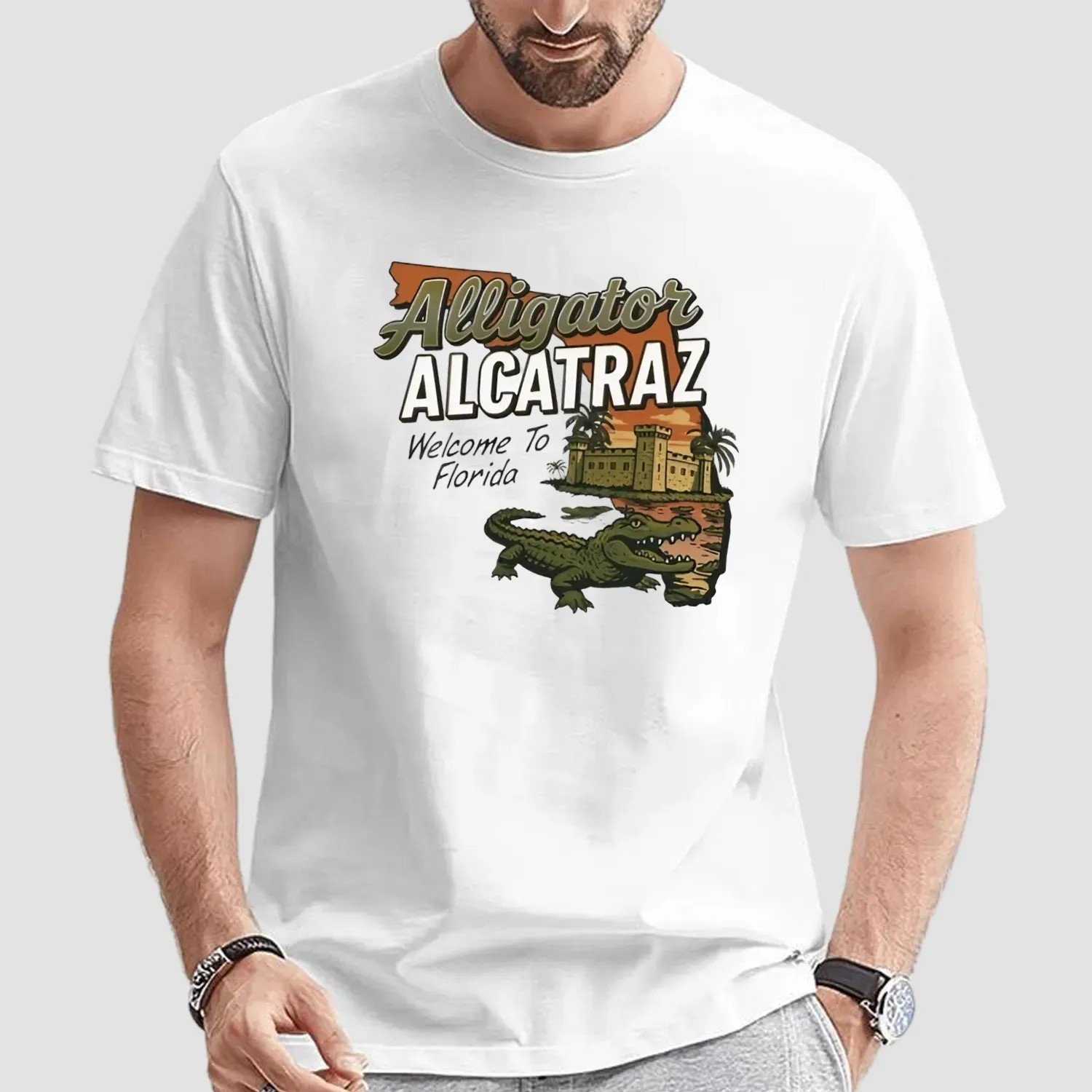 Alligator Alcatraz Welcome To Florida Gator T Shirt