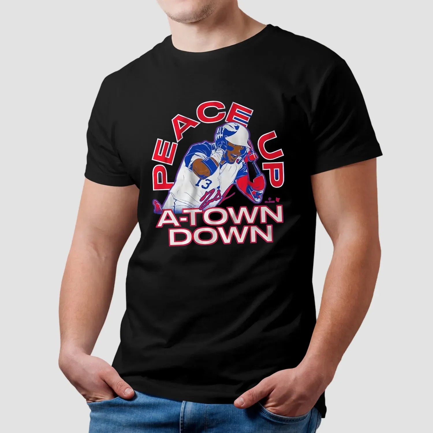 Atlanta Braves Ronald Acuña Jr The Grenade Peace Up A Town Down T Shirt