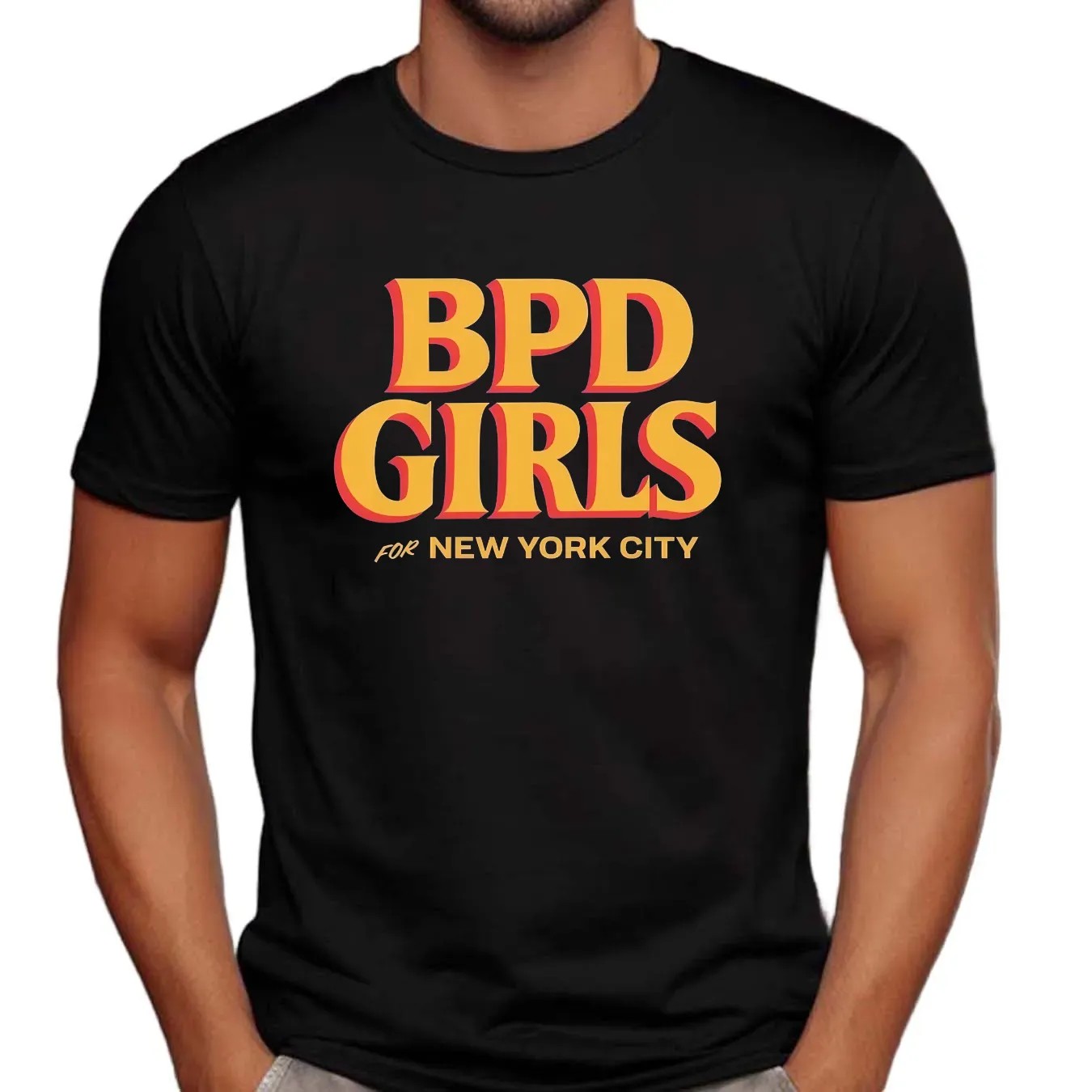 BPD Girls For New York City Bold Vintage Typography T Shirt