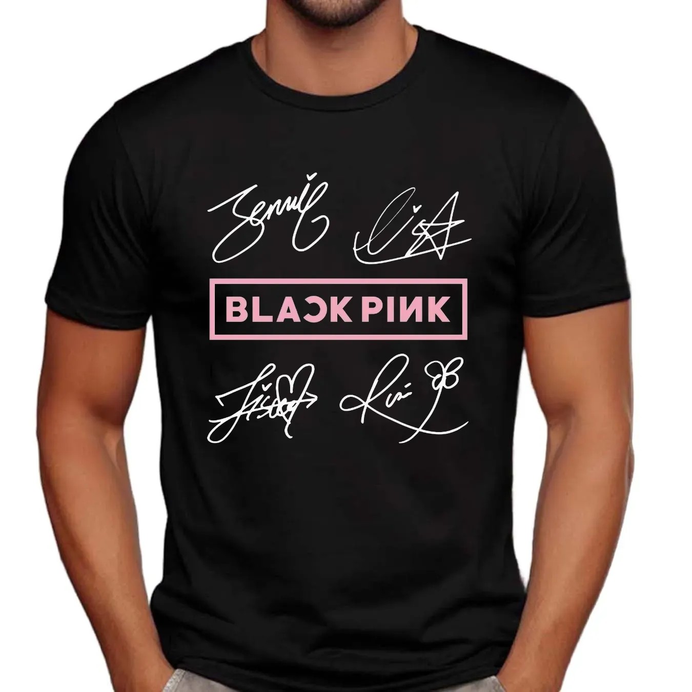 Black Pink World Tour 2025 Jisoo Jennie Lisa Rose Blink Signatures Concert T Shirt