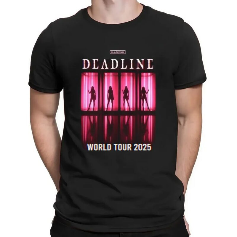 Blackpink Deadline World Tour 2025 Dates Pink Neon Art Graphic T Shirt