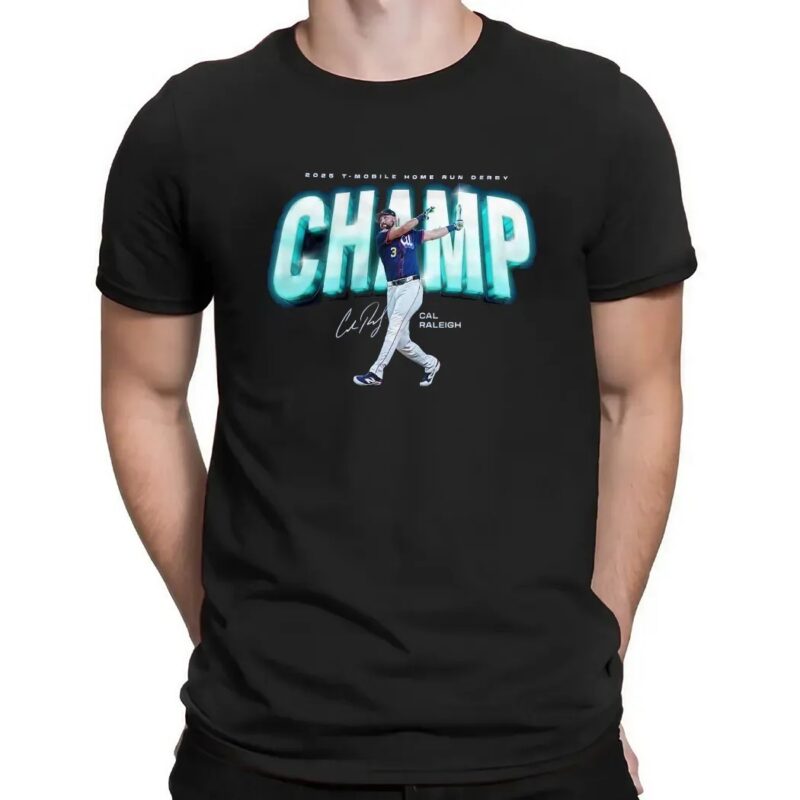 Cal Raleigh Seattle Mariners 2025 T-mobile Home Run Derby Champ Signature T Shirt