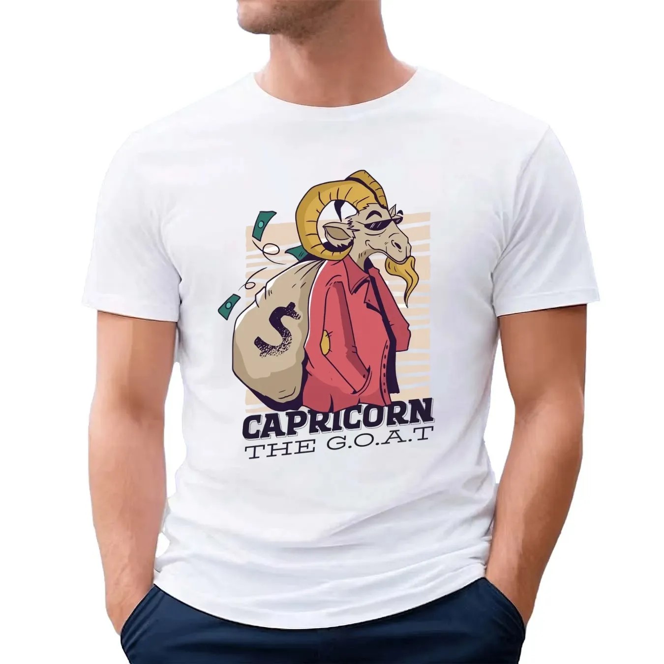 Capricorn The Goat Carrying A Huge Sack Of Money T Shirt
