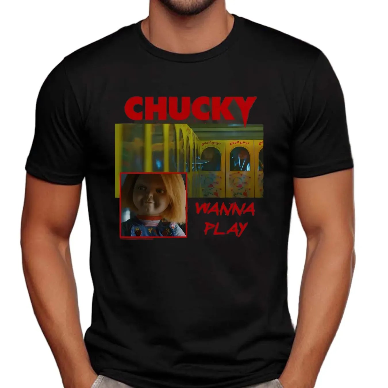 Chucky TV Series Good Guys Wanna Play Horror Movie T Shirt