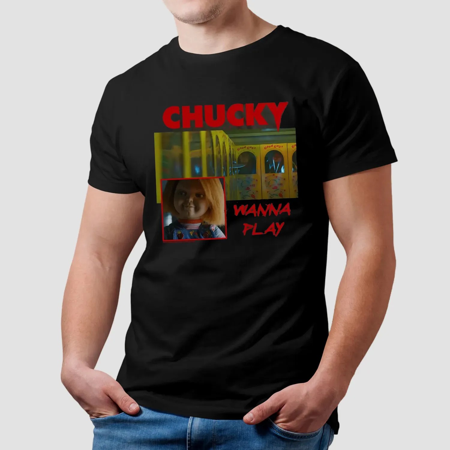Chucky TV Series Good Guys Wanna Play Horror Movie T Shirt