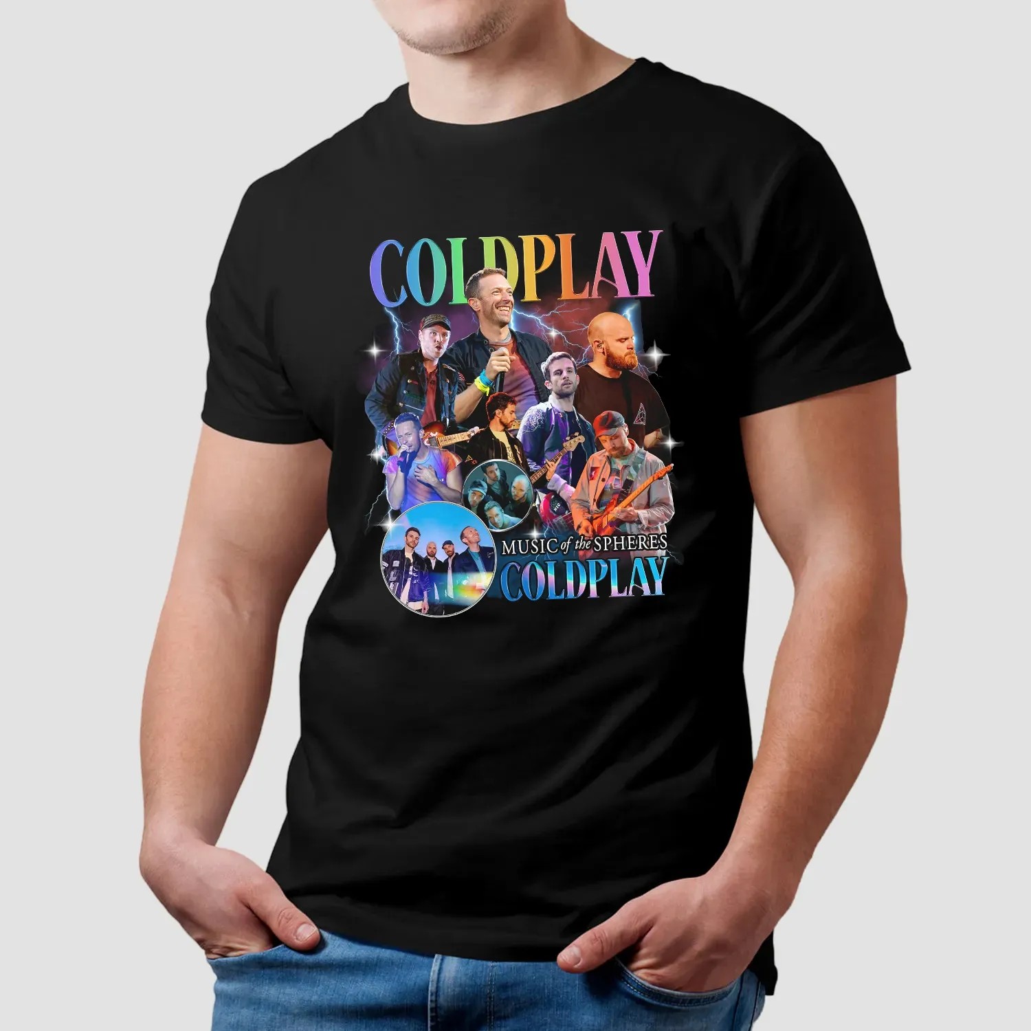 Coldplay Music of the Spheres Vintage Bootleg 2025 Cities Dates Concert T Shirt