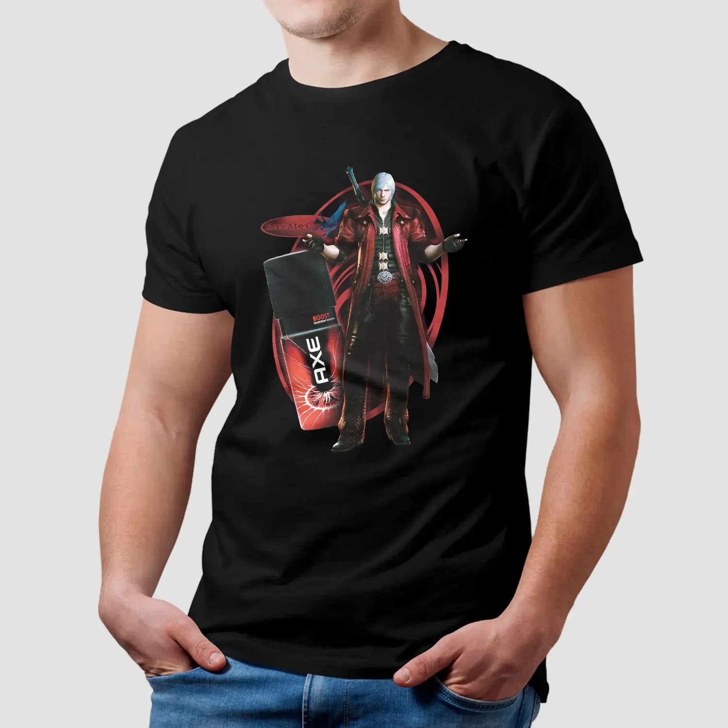 Devil May Cry 5 Dante AXE Boost Deodorant Mashup T Shirt