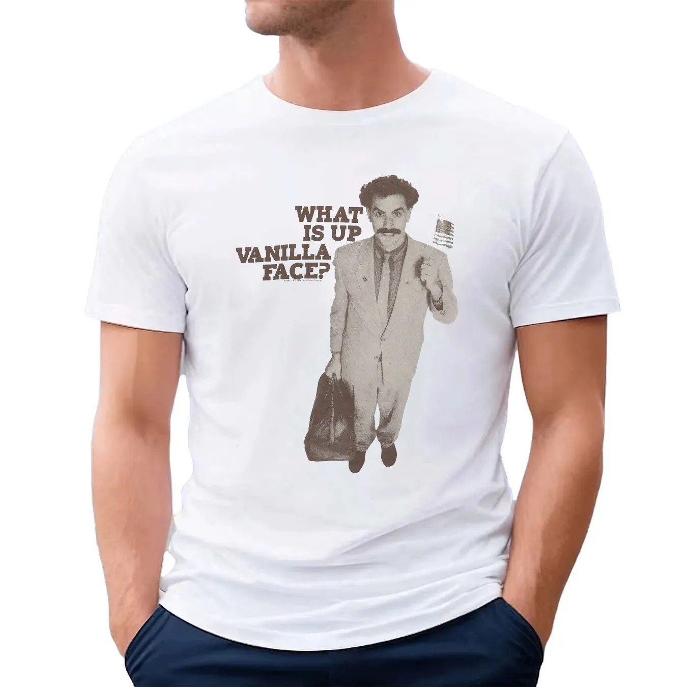 Drake Wears Borat What Is Up Vanilla Face T Shirt