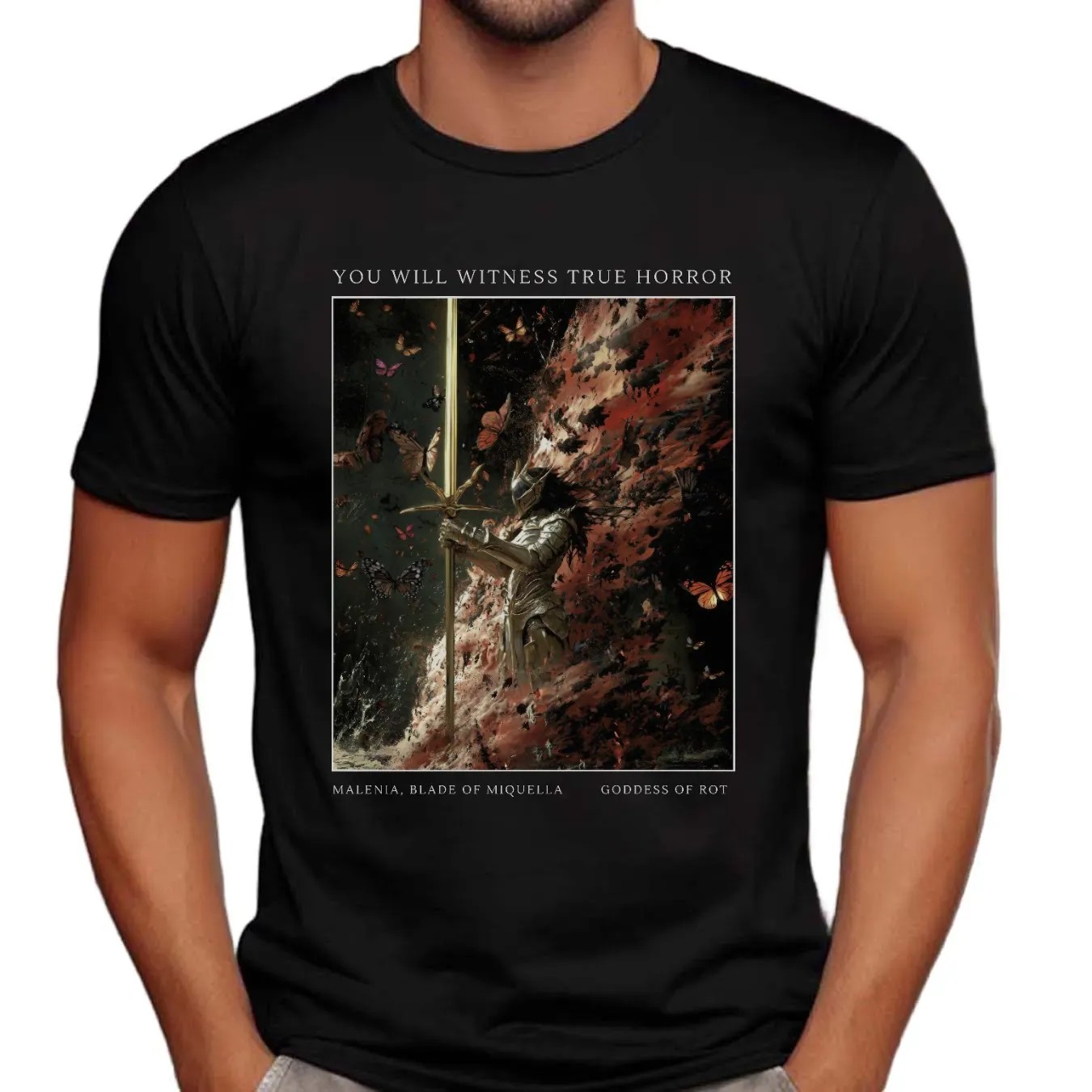 Elden Ring Malenia blade of miquella You Will Witness True Horror goddess of Rot Art T Shirt
