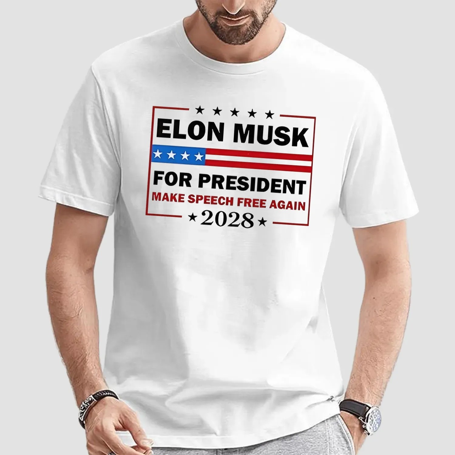 Elon Musk For President Make Speech Free Again 2028 Political Meme T Shirt