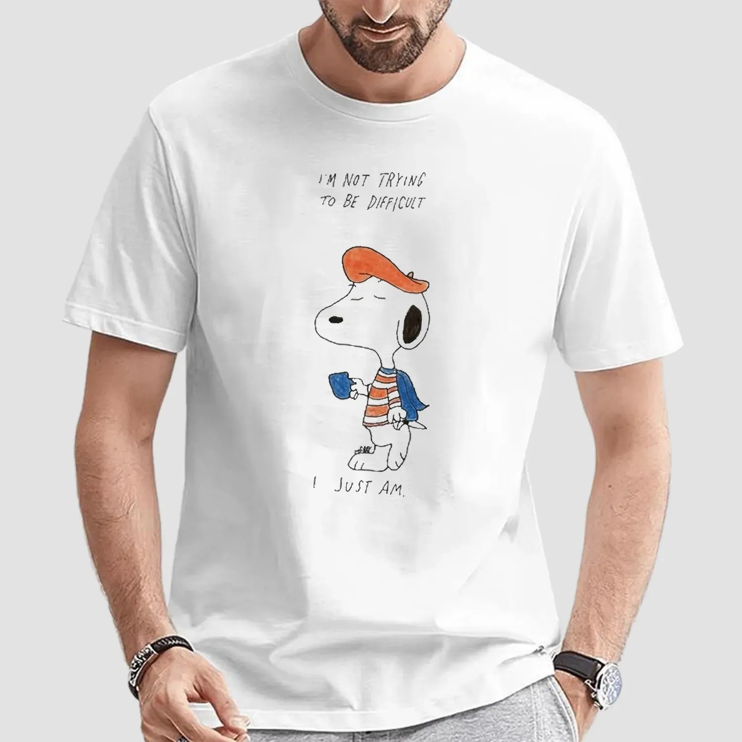 French Snoopy I’m Not Trying To Be Difficult I Just Am T Shirt