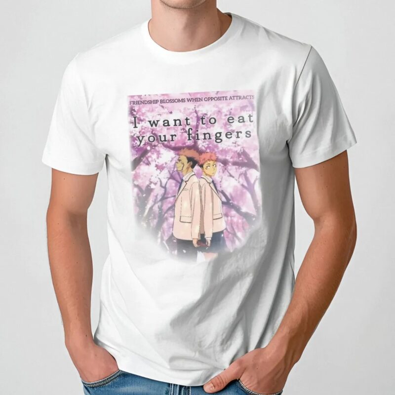 Friendship Blossoms When Opposite Attracts I Want To Eat Your Fingers Jujutsu Kaisen Anime T Shirt