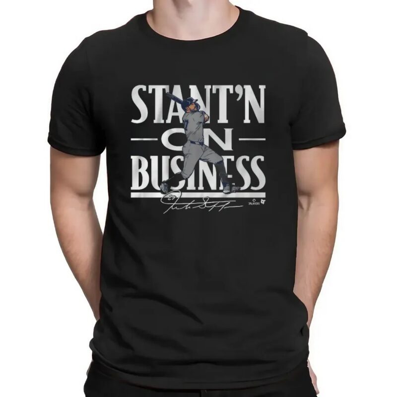 Giancarlo Stanton New York Yankees Stant'n on Business Signature T Shirt