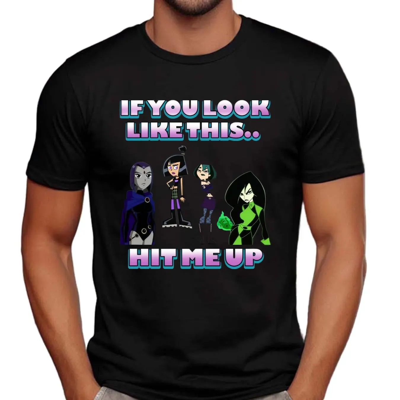 Goth Girl If You Look Like This Hit Me Up Cartoon T Shirt