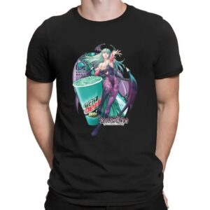 Darkstalkers Resurrection Morrigan Aensland Mtn Dew Baja Blast Drink And Taco Bell Mashup T Shirt