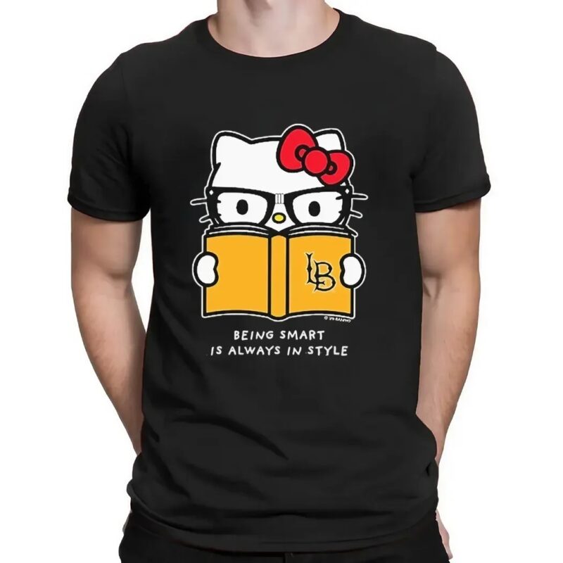 Hello Kitty Reading Book X Long Beach State Being Smart Is Always In Style T shirt