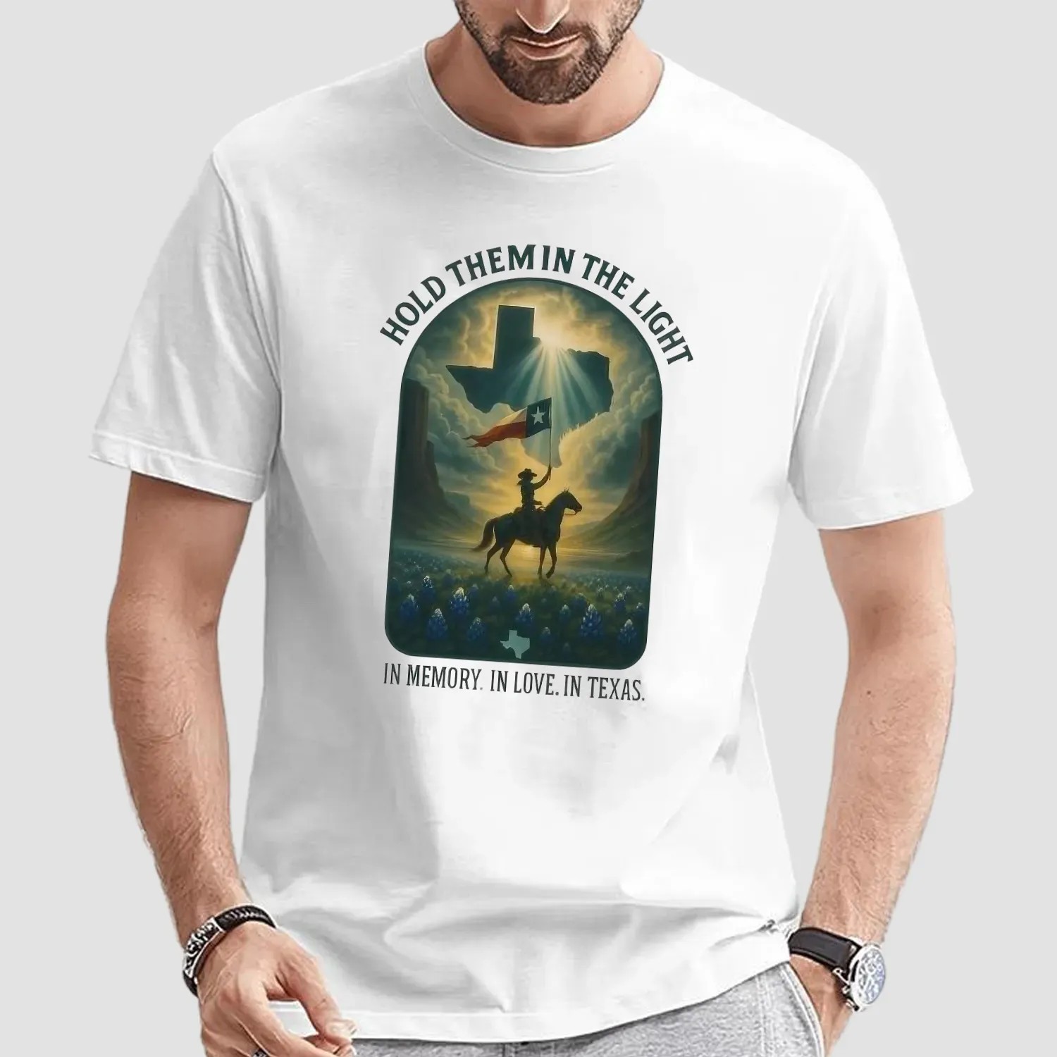 Hold Them In The Light In Memory In Love In Texas Cowboy T Shirt