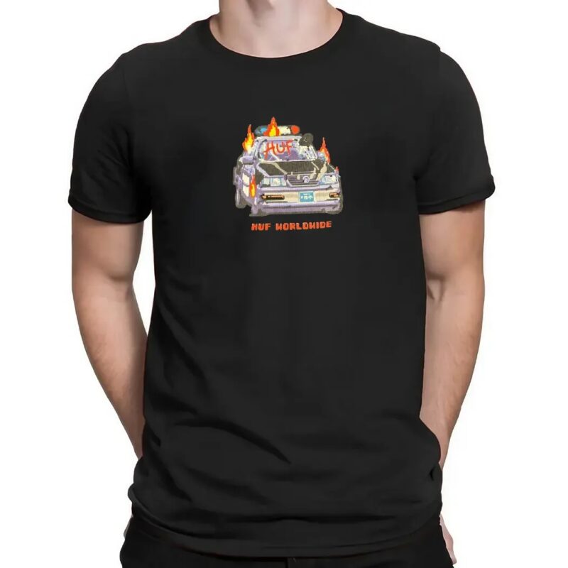Huf Worldwide Police Cop Car On Fire T Shirt