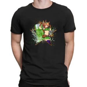 Taiki Shuttle Umamusume Pretty Derby Red Bull Green Edition Energy Drink Anime Mashup T Shirt