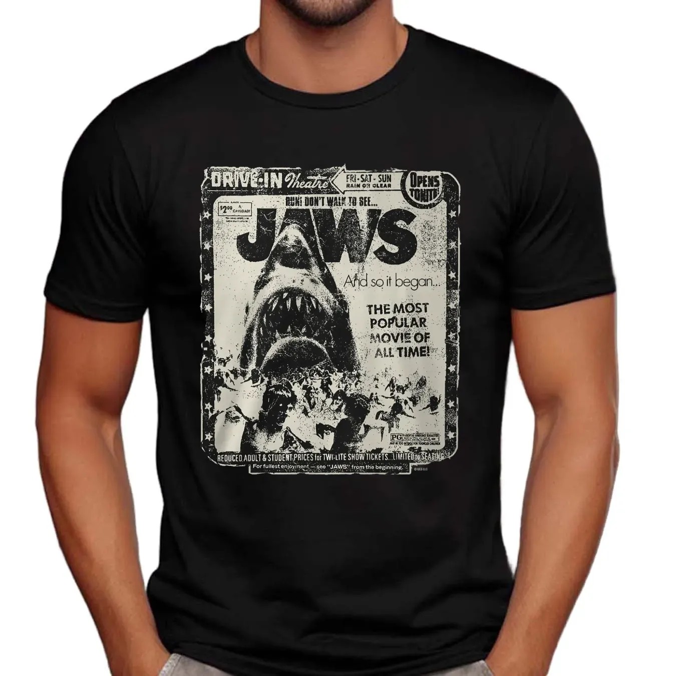 Jaws Drive-in Theater The Most Popular Movie Of All Time Poster T Shirt
