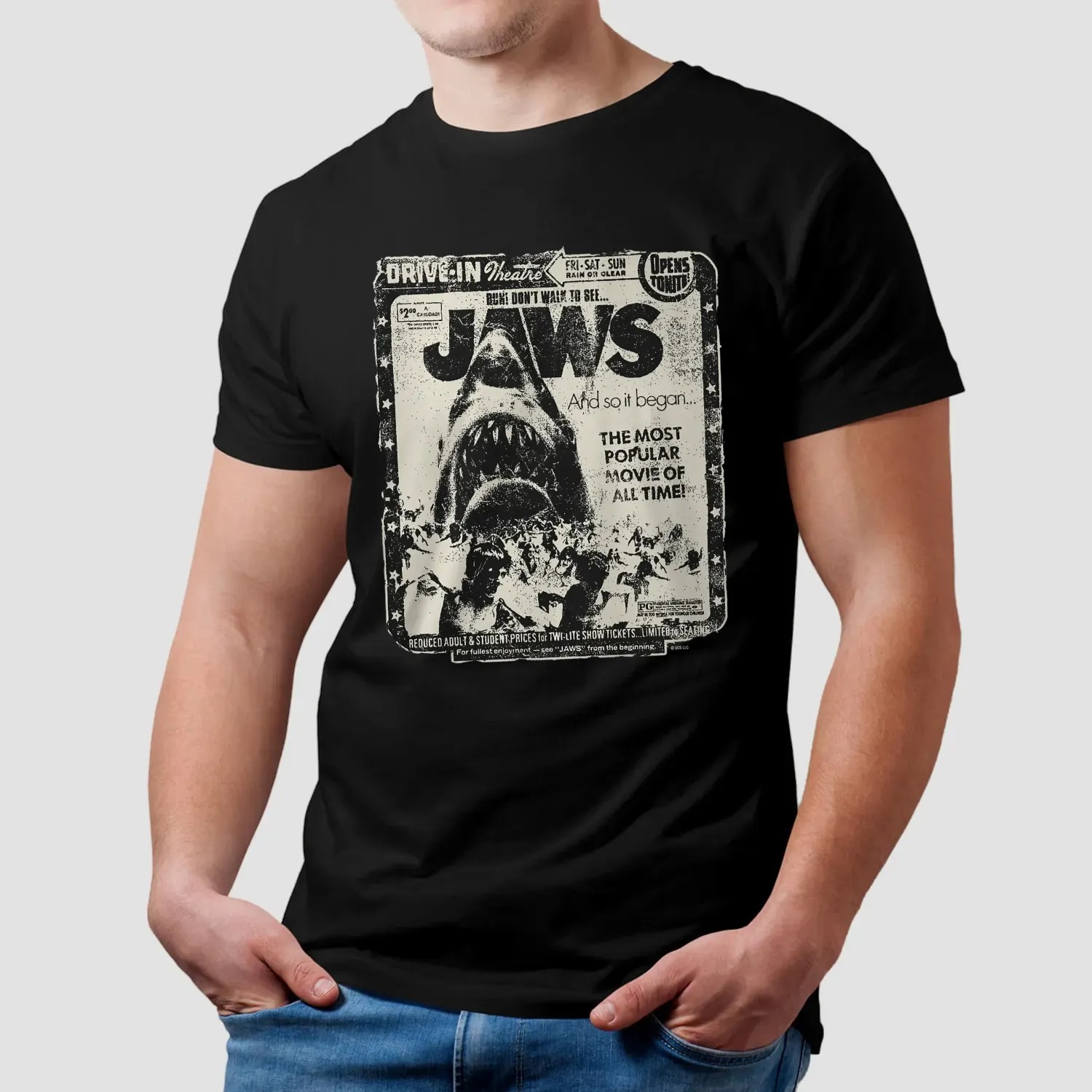 Jaws Drive-in Theater The Most Popular Movie Of All Time Poster T Shirt