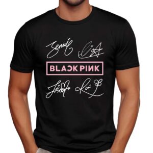 Black Pink World Tour 2025 Jisoo Jennie Lisa Rose Blink Signatures Concert T Shirt