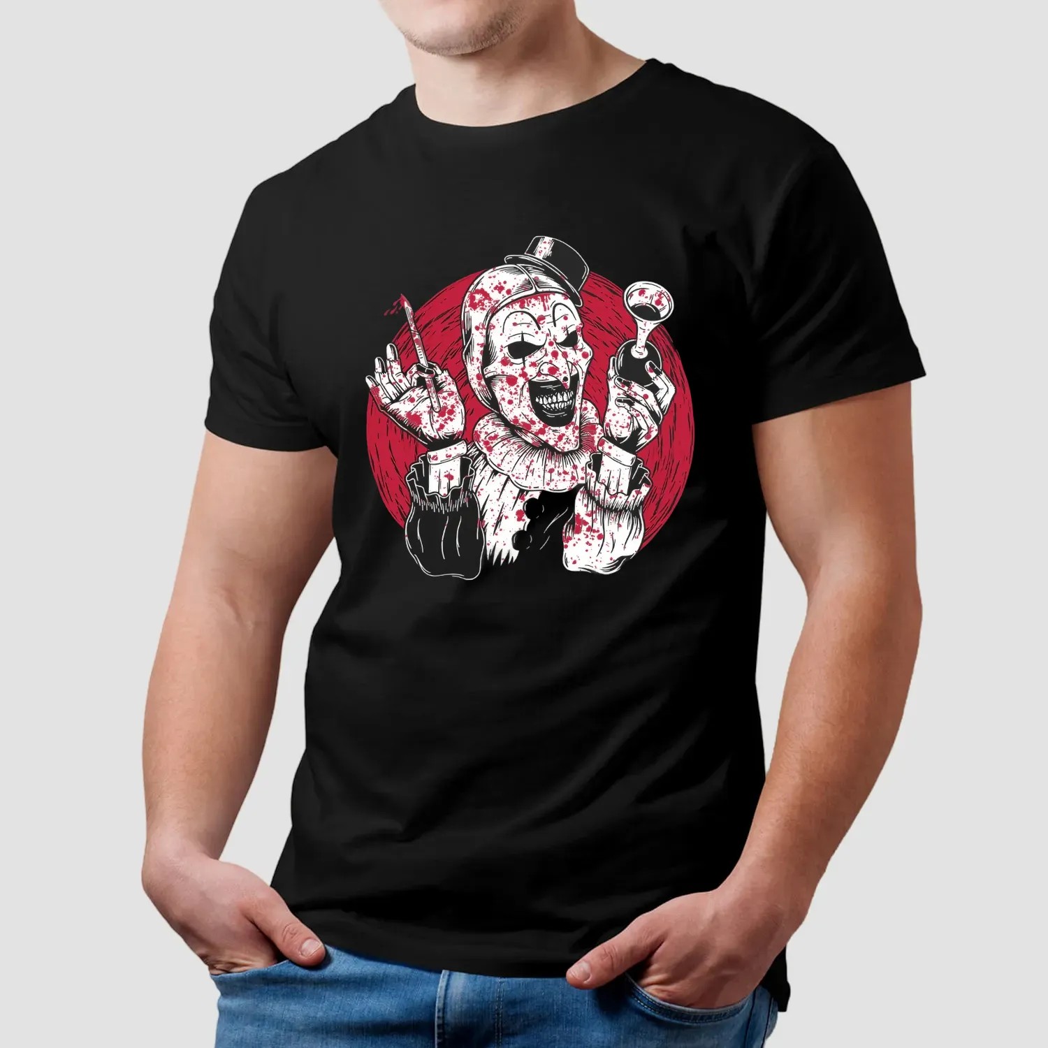 Killer Clown Bloody Vintage Circus Slasher Graphic Horror T Shirt
