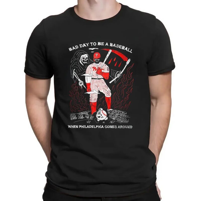 Kyle Schwarber Grim Reaper Bad Day To Be A Baseball When Philadelphia Phillies Comes Around T Shirt