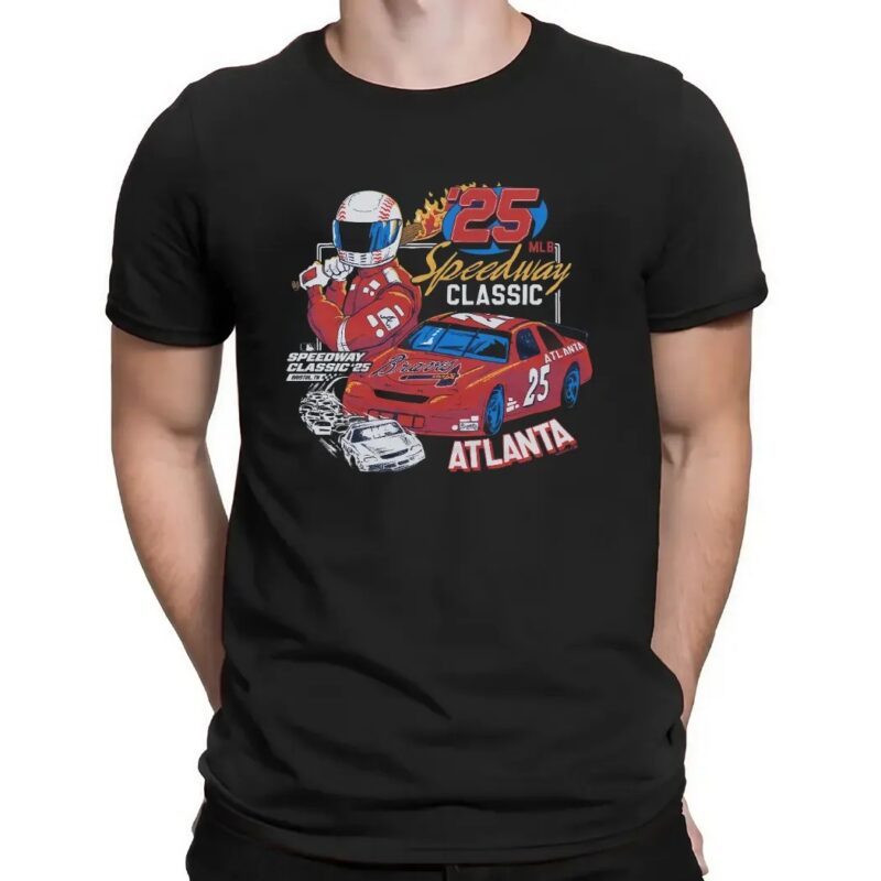 MLB Speedway Classic 2025 Atlanta Braves Baseball Racing T Shirt