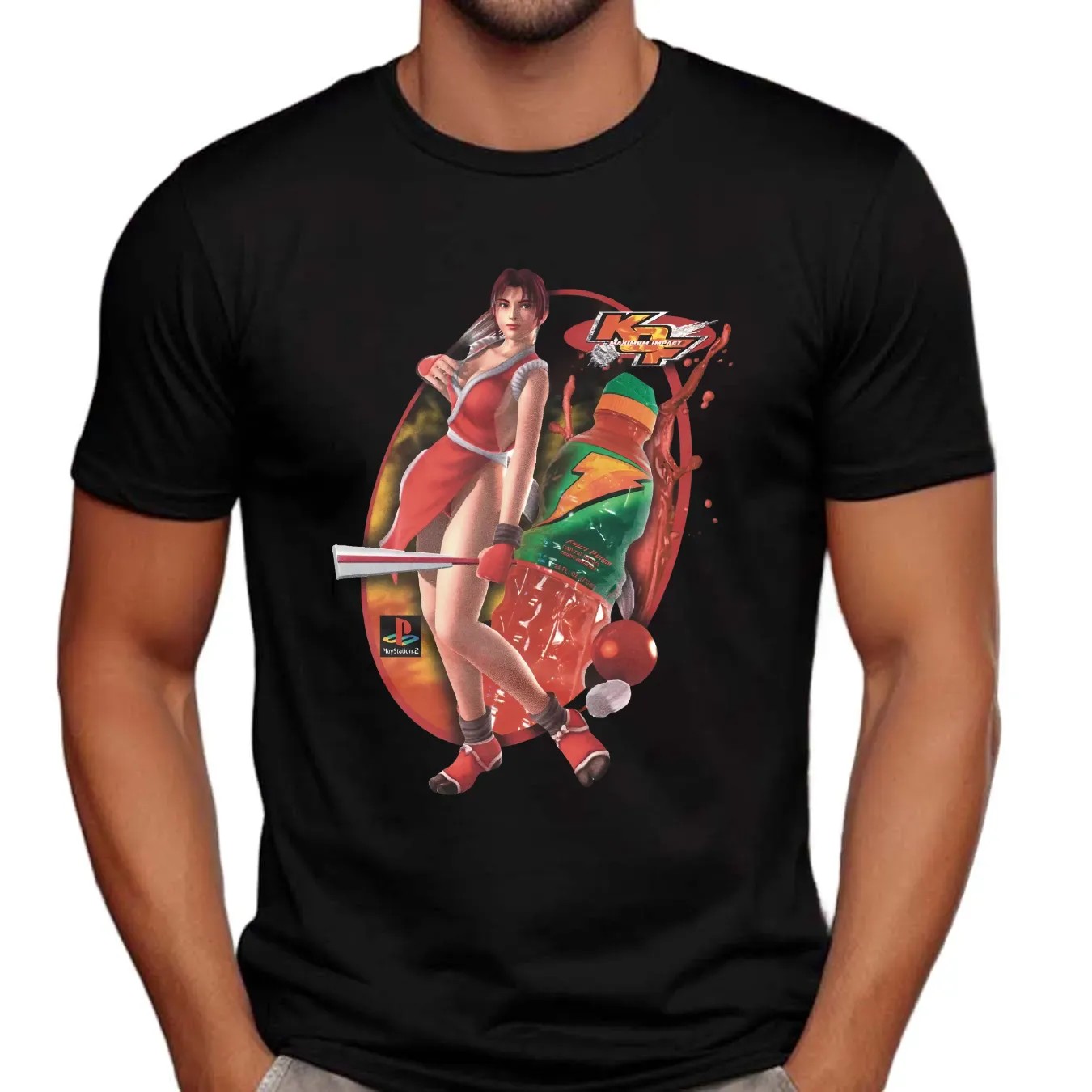 Mai Shiranui KOF Maximum Impact Gatorade drink Gaming Character Graphic T Shirt
