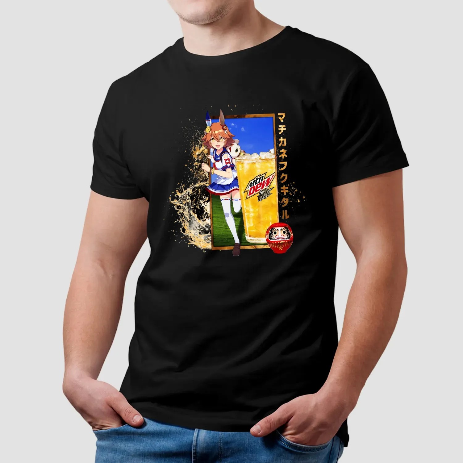 Matikanefukukitaru Umamusume Pretty Derby Mtn Dew Sweet Lightning Japanese Daruma Doll T Shirt