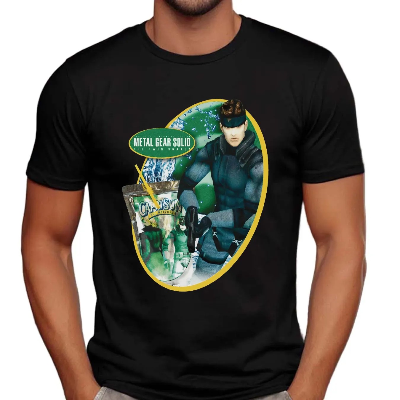 Metal Gear Solid The Twin Snakes Capri Sun All Natural Mashup T Shirt