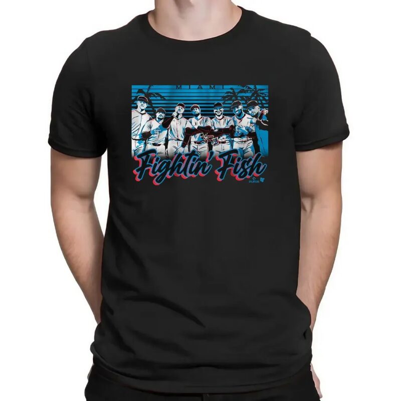 Miami Marlins Baseball Fightin' Fish Tropical Graphic T Shirt