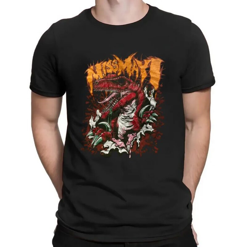 Miss May I Dinosaur Metalcore Raptor Graphic T Shirt